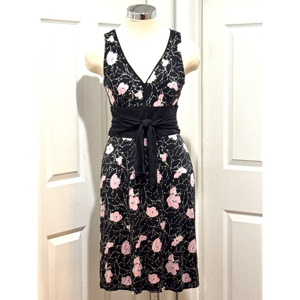 VTG KAY UNGER 100% Silk Sleeveless Black Empire Waist Fairy Y2k 90's Dress Sz. 6